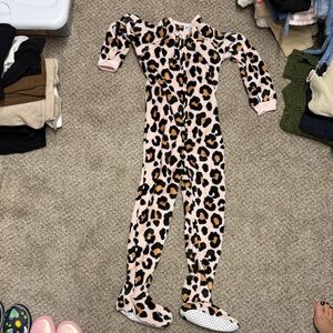 The Children's Place Pink Leopard Print Footie Pajamas